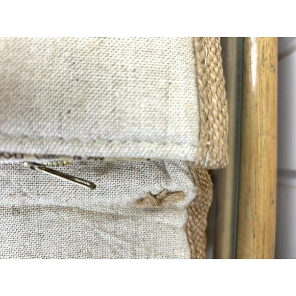 Clutch/Summer Handbag-Bamboo Handle Lgt.Tan/Navy B. - Picture 10 of 10